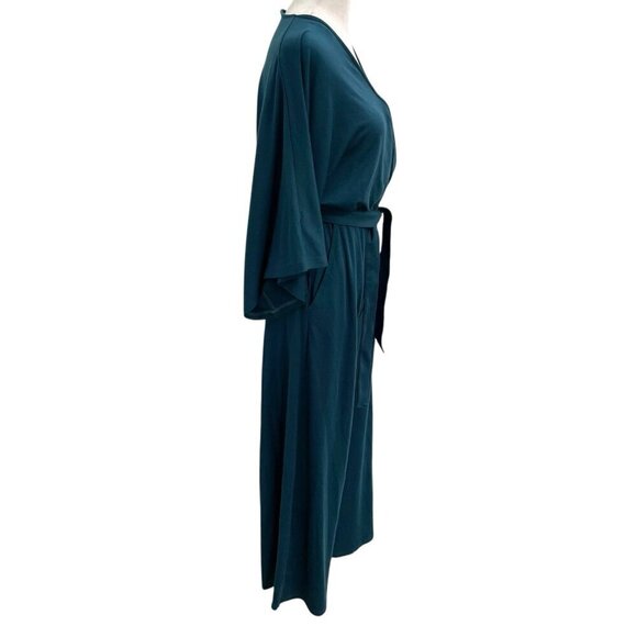 NWT Garnet Hill Kimono Sleeve Jumpsuit Stretch Wide Leg Cropped Teal size XS - Picture 8 of 13